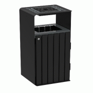 ROSSIGNOL Corbeille galvanisé 110L ouverture calibrée + cendrier 1,5L ARTRI EXTREME autres déchets - noir aluminium 51422