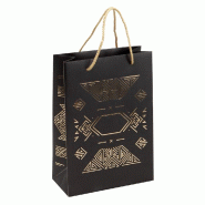 Sac luxe "Gatsby" poignées corde 26+12x32cm - par 10
