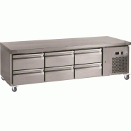 Soubassement réfrigéré -2/+8°c avec 3x2 tiroirs gn 1/2 - 255 litres - P6D-U-GN3100TN