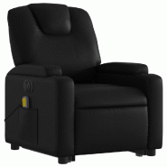VidaXL Fauteuil inclinable de massage électrique noir similicuir Modèle Doriane - 3204451