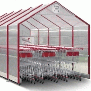 Abri chariot delta 3 / structure en aluminium / bardage en polycarbonate / pour 180 chariots