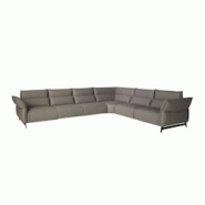 AC ANGEL CERDA Angel Cerdá Canapé d'angle modulable relax en cuir gris foncé 6249C 370 x 295 x 93 - gris fourrure 8435631039853 AC ANGEL CERDA Angel Cerdá Canapé d'angle modulable relax en cuir gris foncé 6249C 370 x 295 x 93 - gris fourrure 8435631039853