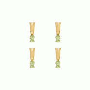 Aulica Flûtes à champagne ambre avec pied bulle vert - lot de 4 - doré 268001