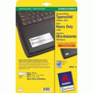 AVERY 3780 étiquettes ultra-résistantes métallisées Laser, format 25,4 x 10 mm (20 feuilles A4 / cdt) - 5014702990939