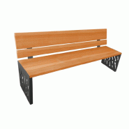 Banc Public Florence - 1800 mm - Acier et Bois Exotique ou Tout Acier_0