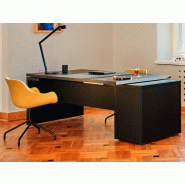 Bureau de direction Mito - Fenix noir mat avec caisson porteur - 180/200 x 100 cm Bureau de direction Mito - Fenix noir mat avec caisson porteur - 180/200 x 100 cm