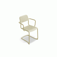 Chaise avec accoudoirs TUBE base luge - jaune