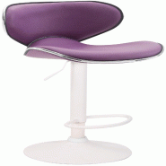 CLP Tabouret de bar Las Vegas V2 similicuir avec pied en métal Violet/Blanc - violet polyester 315592