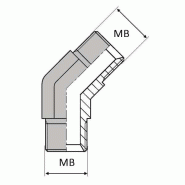 Coude  45° mâle BSP x mâle BSP - 3/8' , 16.66