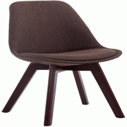 Décoshop26 - Chaise de salle à manger x1  design scandinave en tissu marron et piètement à 4 pieds en bois marron 10_0003300 - marron Bois massif