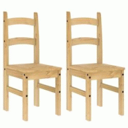 Décoshop26 - Set de 2 chaises de cuisine salle à manger design rustique 40 x 46 x 99 cm en bois de pin DEC025471 - 3000255266197 Décoshop26 - Set de 2 chaises de cuisine salle à manger design rustique 40 x 46 x 99 cm en bois de pin DEC025471 - 3000255266197