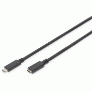 DIGITUS Câble d'extension USB-C, USB-C - USB-C, 1,5 m, noir - noir AK-300210-015-S_0