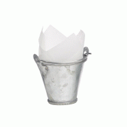ECOLOMIQUE - 24 Pcs - Seau en métal avec anse 30 ml Ø4,9 cm 4,9 x 4 cm - argenté métal NVS210SXM01