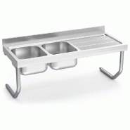 FRICOSMOS Evier suspendu avec couvercles 2C,ED 1600x700x250 mm. Dimensions cuve 400x500x250 mm. - inox 055846OST