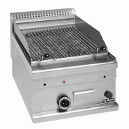 Grill à pierre lavique grille poisson Charcoal Top L400 gaz Gamme MINIMA 600 MBM