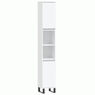 Helloshop26 - Armoire de salle de bain moderne avec 4 compartiments 30 x 30 x 190 cm en bois d'ingénierie blanc 02_0048992 - blanc Bois massif 300023