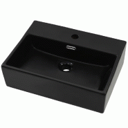 Helloshop26 - Vasque avec trou de robinet en céramique 51,5 x 38,5 cm noir 02_0002545 - 3000100421535