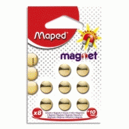 Maped blister de 8 aimants diamètre 10mm coloris or Maped blister de 8 aimants diamètre 10mm coloris or