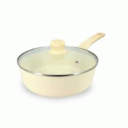 Menastyl - Sauteuse 24cm Colorama Creme - En Aluminium - Revetement Antiadhesif En Ceramique - aluminium 3256391017869 Menastyl - Sauteuse 24cm Colorama Creme - En Aluminium - Revetement Antiadhesif En Ceramique - aluminium 3256391017869