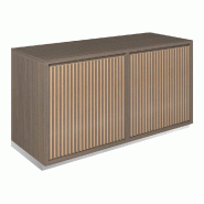 Meuble Vertigo T01 4 tiroirs à l'anglaise MDF nat et noyer foncé 120x47x60 cm