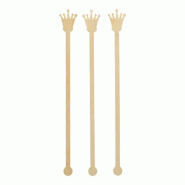 Papstar 100 mélangeurs à boissons, bambou pure 20 cm Crown - Bambou 88420