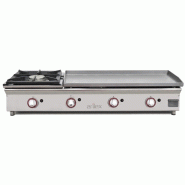 Plancha à gaz plaque lisse en CHROME et réchaud à gaz - L1200 | Arilex - 120PGCFN_0