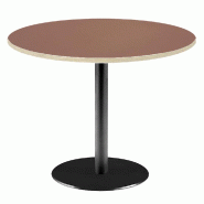 RestooTab - Table Rome XL Ø110cm rosso jaipur fenix chants couleur bois - rouge Bois manufacturé TB-ROMXL-R110M-ROSS.J-BOI