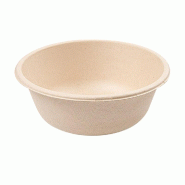 Saladier bagasse naturel 500cc Ø15x6cm - par 500