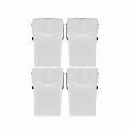 Set de 4 poubelles Keden Sortibox - pour recyclage, blanc, 100L - gris plastique ZA5666