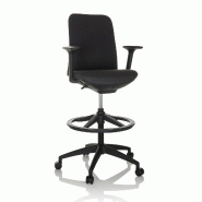 Siège de travail / siège de comptoir NESTORA WORK tissu noir hjh OFFICE - noir polyester 760021