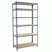 SimonRack Étagère Rangement 2500x1100x400 mm, 6 niveaux, plateaux en bois, charge 200 kg par niveau, Gris - Maderclick - métal 8435104955420