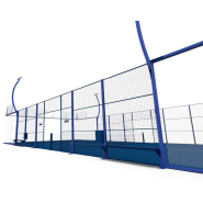Terrain de padel Super Panoramic - 8 piliers de 100 x 50 x 2 mm - 2 grandes entrées ouvertes au centre du terrain Terrain de padel Super Panoramic - 8 piliers de 100 x 50 x 2 mm - 2 grandes entrées ouvertes au centre du terrain
