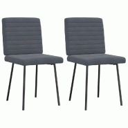 VidaXL Chaises à manger lot de 2 Gris foncé Velours Modèle Majesté Plus - 4101157