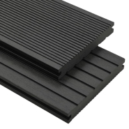 Vidaxl panneaux de terrasse solides et accessoires wpc 16m² 2,2 m noir 275672