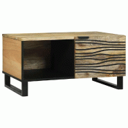 VidaXL Table basse Marron et Noir 80 x 50 x 40 cm Bois d'acacia massif Modèle Sirius Select - 4017940