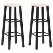 VidaXL Tabourets De Bar Lot De 2 Noir Mdf - noir 284388 VidaXL Tabourets De Bar Lot De 2 Noir Mdf - noir 284388