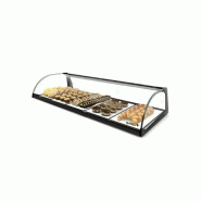 Vitrine neutre à poser - 1 niveau - 840 mm - verre trempé - E4 | Sayl Barcelona - Sans lumière LED - noir 674005069616