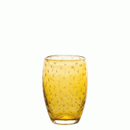 Zafferano Bolicante Lot de 6 Verres Tumbler en Verre Soufflé à la Bouche couleur Ambre avec Effet Bulles Artisanat Style Murano 6 pièces série Bol