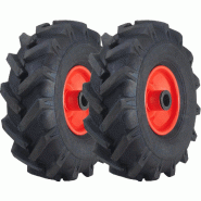3.00x4 Open Centre Cleated Rotovator Lug Tyre 25mm Roller Bearing Rim (Set of 2) 3.00x4 Open Centre Cleated Rotovator Lug Tyre 25mm Roller Bearing Rim (Set of 2)