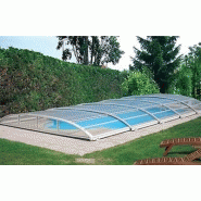 Abri piscine bas Cancun / téléscopique / motorisé / en polycarbonate et aluminium