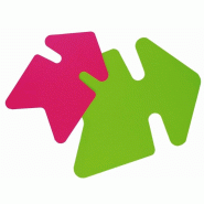Apli Lot de 25 étiquettes carton 780 g/m², forme flèche 24x32, coloris rose/vert fluo - 3270240237253