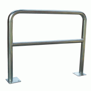 Barrière acier galvanisé Ø 60 mm à platine - finition grise, protection renforcée zones industrielles - 2000