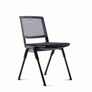 Chaise visiteur / chaise de conférence MEET WA Assise tissu / dossier résille noir hjh OFFICE - noir polyester 800306