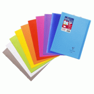 Clairefontaine Lot de 40 Cahier Kover Book A4, 48p./24 feuilles 90 g/m² piquées, couv. Transparentes assorties (10), Séyès - 3037929744019