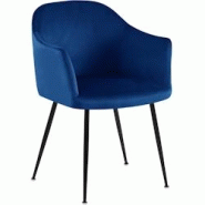 CLP Chaise de salle à manger Jaysie velours Bleu foncé - bleu textile 325806 CLP Chaise de salle à manger Jaysie velours Bleu foncé - bleu textile 325806