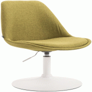 Décoshop26 - Chaise de salle à manger x1 pivotante hauteur réglable en tissu vert et pied trompette en métal blanc 10_0008744 - blanc métal 30002