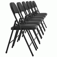 Décoshop26 - Lot de 6 chaises de bureau chaise de conférence visiteur en synthétique et métal noir pliable 03_0005807 - noir 3000685399786 Décoshop26 - Lot de 6 chaises de bureau chaise de conférence visiteur en synthétique et métal noir pliable 03_0005807 - noir 3000685399786