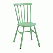 Emh Chaise professionnelle vintage à barreaux empilable – aluminium vert vieilli – style rétro – usage chr intérieur/extérieur - aluminium C