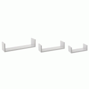 FIVE Set de 3 étagères murales blanches - blanc multi-matériau JJ013