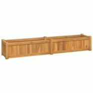 Helloshop26 - Jardinière bac lit surélevé plantes fleurs terrasse jardin 150 x 30 x 25 cm bois massif de teck marron 02_0039208 - 3000218443191 Helloshop26 - Jardinière bac lit surélevé plantes fleurs terrasse jardin 150 x 30 x 25 cm bois massif de teck marron 02_0039208 - 3000218443191